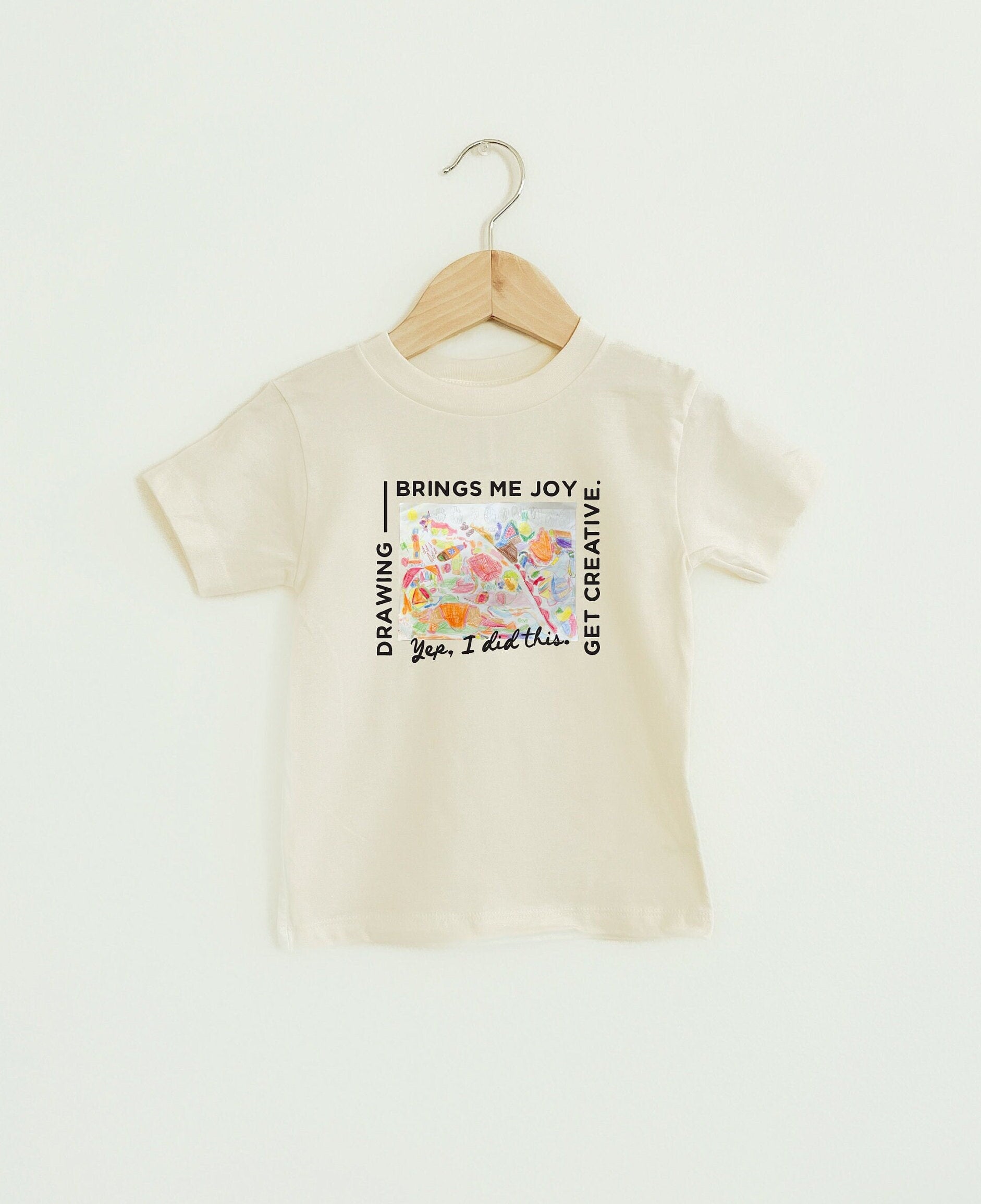 Personalized kidsdrawing shirts withwords drawing brings me joy and get creative.