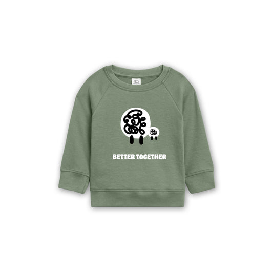 Organic Cotton Better Together Animal Long Sleeve  | Cute Animal Sweatshirt  | Kids Long Sleeve Tops | Toddler Animal Crew Neck