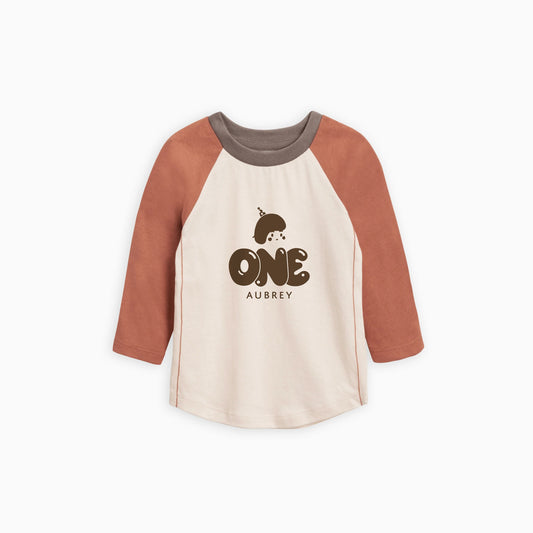 Organic Cotton Personalized Birthday Baseball Tee | Kids Personalized Name Long Sleeve Tee | Toddler Personalized Long Sleeve Tee