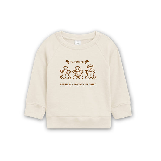 Organic Cotton Handmade Gingerbread Man Pullover  | Toddler Christmas Pullover  | Kids Christmas Long Sleeve |