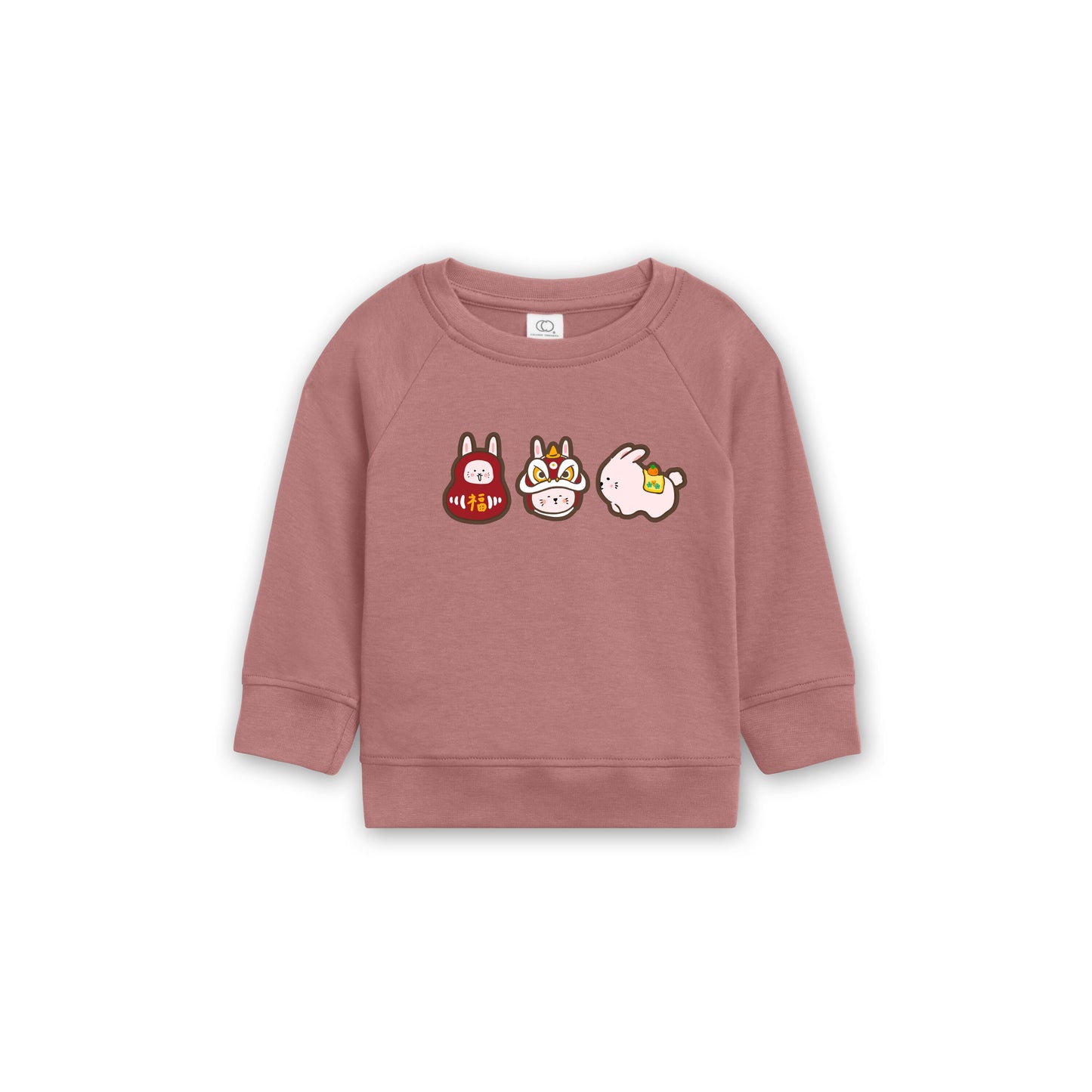 Organic Cotton Kids Lunar New Year Rabbit Hoodie or Crewneck  | Kids Cute Toddler New Year Wear  | Toddler New Year Hoodie / Crewneck